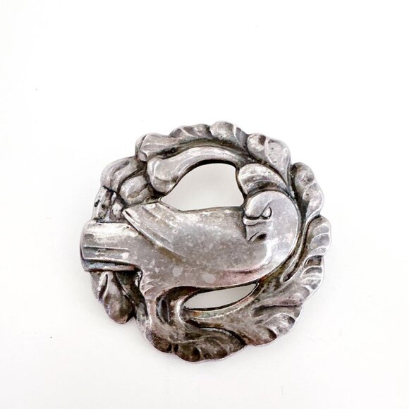 ANTIQUE GEORG JENSEN INC STERLING SILVER DOVE BROOCH DENMARK 165 - Picture 4 of 8